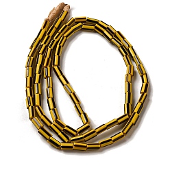 Желтый Непальские бусины лэмпворк ручной работы, колонка с узором в полоску, желтые, 3.5~8x3.5~5 мм, отверстие : 1.2 мм, около 91~101 шт / нитка, 25.59~26.38'' (65~67 см)