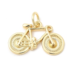 Настоящее золото 18K Латунные подвески, с целью перехода в кольце, велосипедные прелести, стойки покрытие, долговечный, без свинца и без кадмия, реальный 18 k позолоченный, 11.5x18.5x2.5 мм, отверстие : 3.5 мм