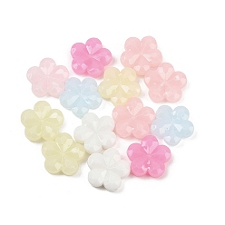 (52) Непрозрачная лаванда Пластиковые бусины, имитация желейных бусин, цветок, разноцветные, 14x14.5x4.5 мм, отверстие : 1.5 мм, 1041 шт / 500 г