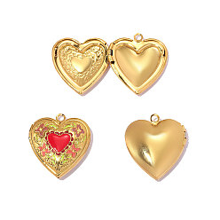 Красный 304 Кулоны-медальоны из нержавеющей стали с эмалью, сердце с цветочным шармом, реальный 18 k позолоченный, ионное покрытие (ip), долговечный, красные, 25x23 мм, отверстие : 2 мм