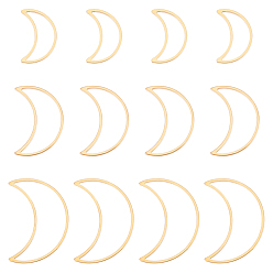Золотой 36 шт. 3 стили 201 соединительные кольца из нержавеющей стали, разъем полумесяца, золотые, 15.5~25x10~17.5x1 мм, 12 шт / стиль