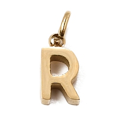 Letter R 304 Edelstahl Reize, Brief Reize, poliert, Ionenbeschichtung (ip), echt 18 k vergoldet, Brief r, 8x4x2 mm, Bohrung: 2.5 mm