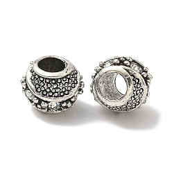 Кристалл Баррель античный посеребренные сплав горный хрусталь металлические бусины европейских, бусины с большим отверстием, кристалл, 10~11x9 мм, отверстие : 5 мм
