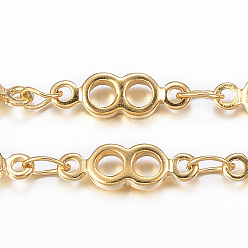 Золотой Ионное покрытие (ip) 304 бесконечные звенья цепи из нержавеющей стали, пайки, с катушкой, золотые, 10.5x3.2x1.2 мм, около 32.8 футов (10 м) / рулон