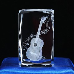 Guitar Хрустальные скульптуры, витрины, украшения, для домашнего офисного стола, гитар, 50x50x80 мм