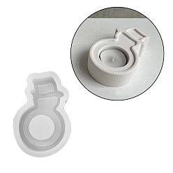 Снеговик Силиконовые формы для подсвечников на рождественскую тематику, силуэт смола гипс цемент формы для литья, снеговик, 113x77x32 мм