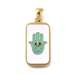 Hamsa Hand 304 нержавеющей стальной эмали подвески, таро тема очарование, реальный 18 k позолоченный, хамса рука, 26x12.5x1.5 мм, отверстие : 5 мм