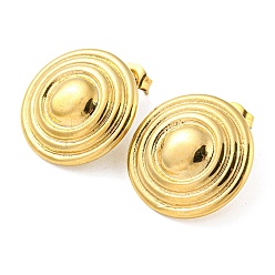 Золотой Ионное покрытие (ip) 304 серьги-гвоздики из нержавеющей стали, плоско-круглые, золотые, 20 мм