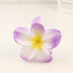 Сине-фиолетовый Пластиковая заколка для волос с когтями, аксессуары для волос плюмерия для девочек и женщин, цветок, синий фиолетовый, 83x40 мм