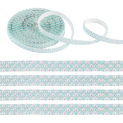 Бледно-бирюзовый 3 метров самоклеящейся смоляной ленты для пришивания и крепления стразов, с ABS имитации жемчуга, аксессуары для костюма, бледные бирюзовая, 10x2 мм