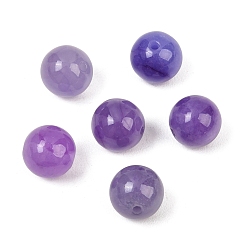 Blue Violet Natural Myanmar Jade Burmese Jade Beads, Dyed, Smooth Round, Blue Violet, 10mm, Hole: 1.4mm