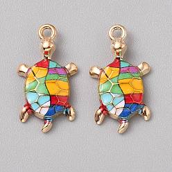 Разноцветный Подвески из эмали и сплава, черепаха, красочный, 24x13.5x4 мм, отверстие : 1.8 мм