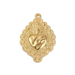 Золотой 304 подвески из нержавеющей стали, шарма сердца, золотые, 28x19.5x2 мм, отверстие : 1.6 мм