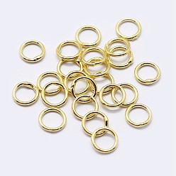 Golden 925 Sterling Silver Round Rings, Soldered Jump Rings, Closed Jump Rings, Golden, 21 Gauge, 3x0.7mm, Inner Diameter: 1.5mm