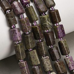 Sugilite Натуральные нити из сугилитовых бусин, колонка, с бисером, 10~14x6~9.5 мм, отверстие : 1 мм, около 27~31 шт / нитка, 15.16~15.75'' (38.5~40 см)