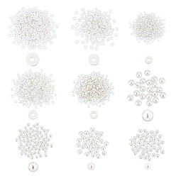 Белый Наборы бисера своими руками, в том числе нити из натуральных белых ракушек, оболочки нити шарик перлы, Бусины из полимерной глины , белые, Около 1794 шт / коробка