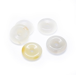 Белый Природные подвески агат, окрашенная и подогревом, пончик / пи-диск, серый, ширина пончика: 11.5 мм, 29~30x5~7.5 мм, отверстие : 6~7 мм