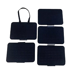 Черный Органайзер для витрин с подвесными эмалированными булавками из фетра, чёрные, 106.5x30 см