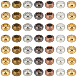 Color mezclado 70 piezas 7 colores cuentas de aleación de estilo tibetano, sin plomo y cadmio, Rondana plana, color mezclado, 10x6 mm, agujero: 5 mm, 10 piezas / color