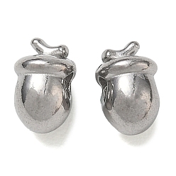 Stainless Steel Color 304 Stainless Steel Beads, Pine Cone, Stainless Steel Color, 8x5.5x6mm, Hole: 2mm
