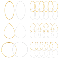 Золотой & Серебряный 180шт. 6 стили латунные соединительные кольца, разнообразные, золотой и серебряный, 25~30x0.7~1 мм, 30 шт / стиль