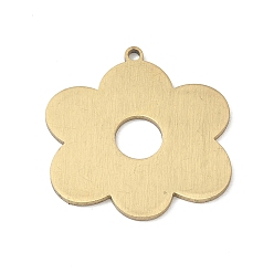 Oro 201 colgantes de acero inoxidable, encantos de la flor, Corte con laser, dorado, 25.5x25x1.5 mm, agujero: 1.5 mm