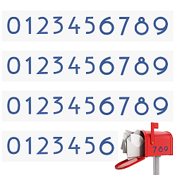 Синий Водостойкие самоклеящиеся наклейки для рукоделия, для украшения ежедневника поделки скрапбукинг, число 0~9, синие, 37.3x7x0.01 см, 4 листов / комплект