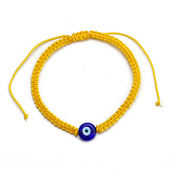 Желтый Браслеты из плетеных бусин от сглаза, плетеные браслеты из полиэфирного шнура для мужчин и женщин, желтые