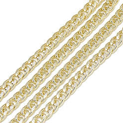 Pale Goldenrod Unwelded Aluminum Curb Chains, Light Gold, 7x5x1.4mm