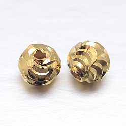 Real 18K Gold Plated Real 18K Gold Plated Round Sterling Silver Beads, Golden, 5mm, Hole: 1.5mm, about 117pcs/20g