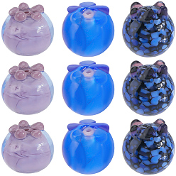 (52) Непрозрачная лаванда 15 шт 3 цвета бусины лэмпворк ручной работы, черника, разноцветные, 12x10.5 мм, отверстие : 1.6 мм, 5 шт / цвет