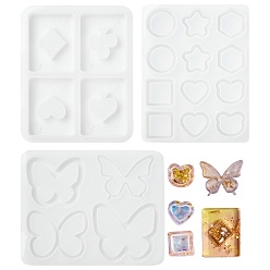 Белый 1 набор 3 шт 3 стили текучий песок силиконовые формы, белые, 9~11.7×9.5~13.8см