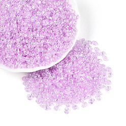 Сливовый Прозрачные цветные блестящие стеклянные бусины, овальные, 2-луночное, слива, 3~4.5x5~6x2.5~3 мм, отверстие : 1~1.2 мм, Около 6080 шт / фунт