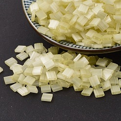 (TL2554) Шелковый Бледно-желтый Миюки тила бусины, японский бисер, 2-луночное, (тл 2554) шелк бледно-желтый, 5x5x1.9 мм, Отверстие : 0.8 мм , около 590 шт / 50 г