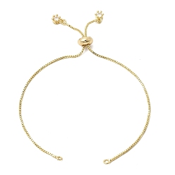 Настоящее золото 18K 1мм латунная цепочка-слайдер для изготовления браслетов, коронообразные подвески из прозрачного кубического циркония, стойки покрытие, долговечный, без свинца и без кадмия, реальный 18 k позолоченный, 9.45 дюйм (24 см)