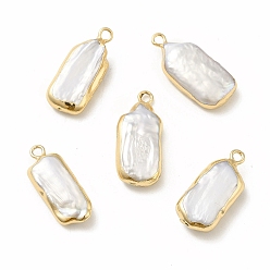 Light Gold Барочные подвески из натурального жемчуга кеши, самородки прелести, с медными петлями, золотой свет, 20~23x8~10x5~6 мм, отверстие : 1.6 мм