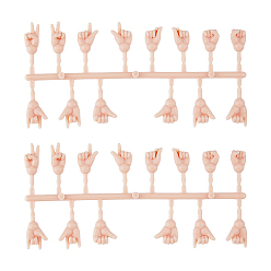 Персиковый Слойка ABS пластик bjd кукла жест аксессуары, принадлежности для изготовления кукол своими руками, розовые, 138x66x5.7 мм, рука: 22~29x10.5~15 мм, 14 шт / комплект