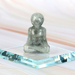 Лунный Камень Резные фигурки йоги из натурального лунного камня, статуэтки для йоги для домашнего офиса, украшения рабочего стола, 30x20x50 мм