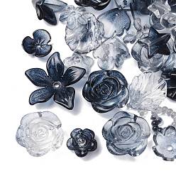 Прусский Синий Наборы для изготовления ювелирных изделий своими руками, включая прозрачные акриловые бусины, звенья, подвески, кабошоны и колпачки для бусин, разнообразные, берлинская лазурь, 9~24x8~31x2~11 мм, отверстие : 1.4~2.2 мм