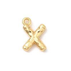 Letter X Латунь прелести, без никеля , реальный 18 k позолоченный, Письмо X, 12x8.5x2.5 мм, отверстие : 1.4 мм