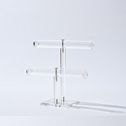 Прозрачный T bar прозрачные акриловые стойки для браслетов, держатель органайзера для браслетов в собранном виде, прозрачные, 25x12x24 см