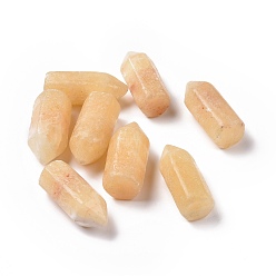 Желтый Нефрит Украшение дисплея скульптуры из натурального желтого нефрита, исцеляющие каменные палочки, для рейки чакра медитативная терапия decos, пуля/шестиугольная призма, 35~37x17~17.5x15~16 мм