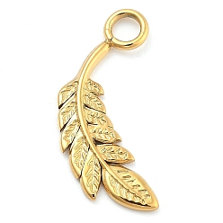 Настоящее золото 14K Ионное покрытие (ip) 304 подвески из нержавеющей стали, лист, реальный 14 k позолоченный, 18.5x8.5x1 мм, отверстие : 2.5 мм