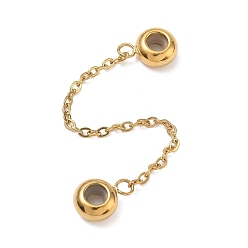 Golden 202 Stainless Steel Anti Slip Safety Chain, Chain Extenders with Crimp Beads, Ion Plating(IP), Long-Lasting Plated, Golden, 92mm