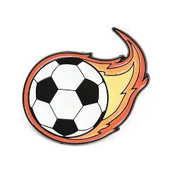 Football Спортивная брошь из сплава с эмалью, Изысканные черные застежки для лацканов для женщин и мужчин, пылающий шар, белые, футбол, 25x32 мм