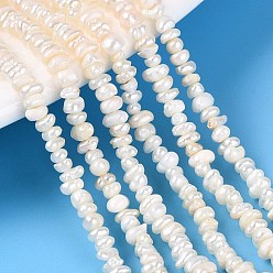 Creamy White Natural Cultured Freshwater Pearl Beads Strand, Flat Round, Creamy White, 2~6.5x2~6.5x1~4.5mm, Hole: 0.5mm, about 182~190pcs/strand, 13.58~13.98 inch(34.5~35.5cm)