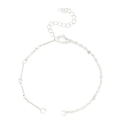 Серебро 304 изготовление браслетов из латунной звеньевой цепи и троса из нержавеющей стали, серебряные, 6-1/4 дюйм (15.8 см)