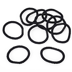 Black Polyester Hair Accessories, Frosted Elastic Hair Ties, Ponytail Holder Scrunchie/Scrunchy, Black, 55x6mm, Inner Diameter: 45mm