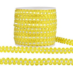Amarillo 25 Cintas de encaje de hilo metálico m, cinta de jacquard, accesorios de la ropa, amarillo, 1/4 pulgada (8 mm)