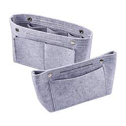 Light Grey Felt Tarp Zip Cosmetic Pouches, Rectangle, Light Grey, 15.1x31x9cm, Unfold: 15.1x22x9.4mm